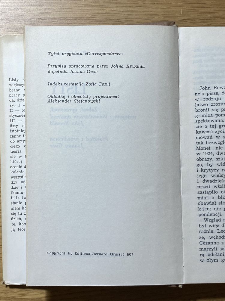 Cezanne - Listy, 1968, Państwowy Instytut Wydawniczy