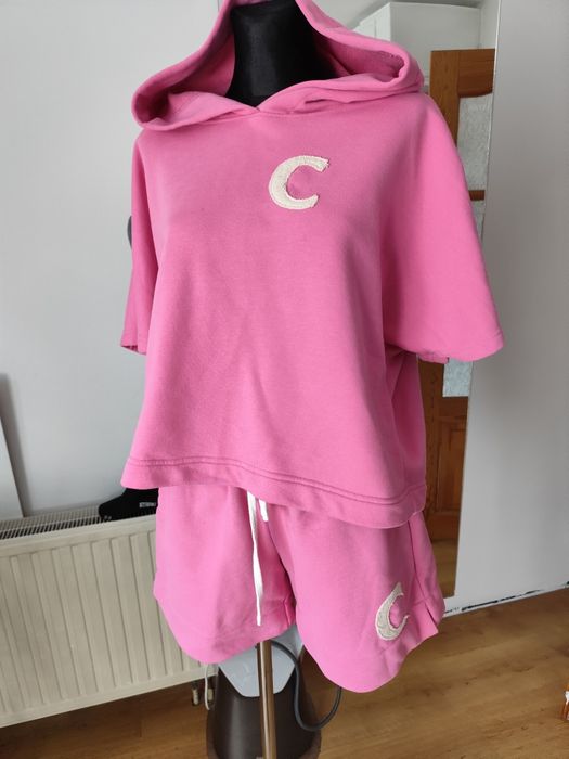 Różowy komplet dresowy szorty cocomore dres