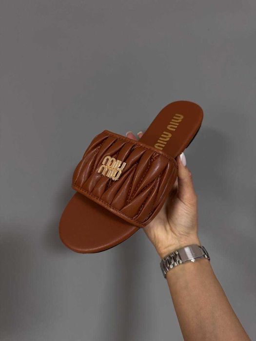 Жіночі Шльопанці MIU MIU MATELASSÉ NAPPA 3 кольори (36-41)