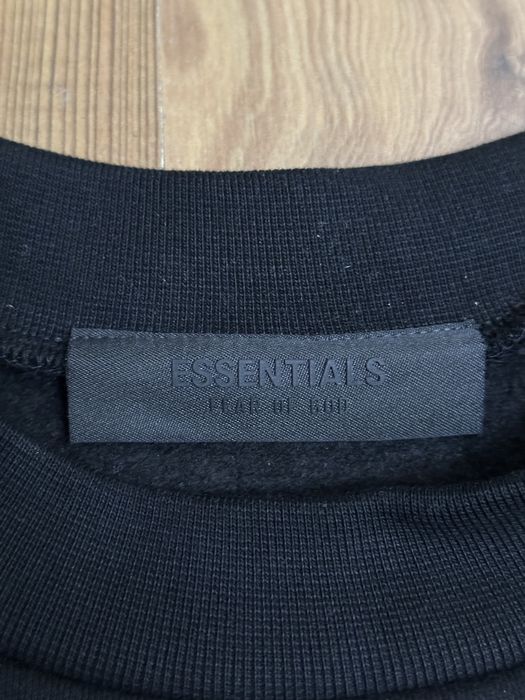 Fear of God Essentials Fleece Crewneck 'Black' FW24 | Certilogo
