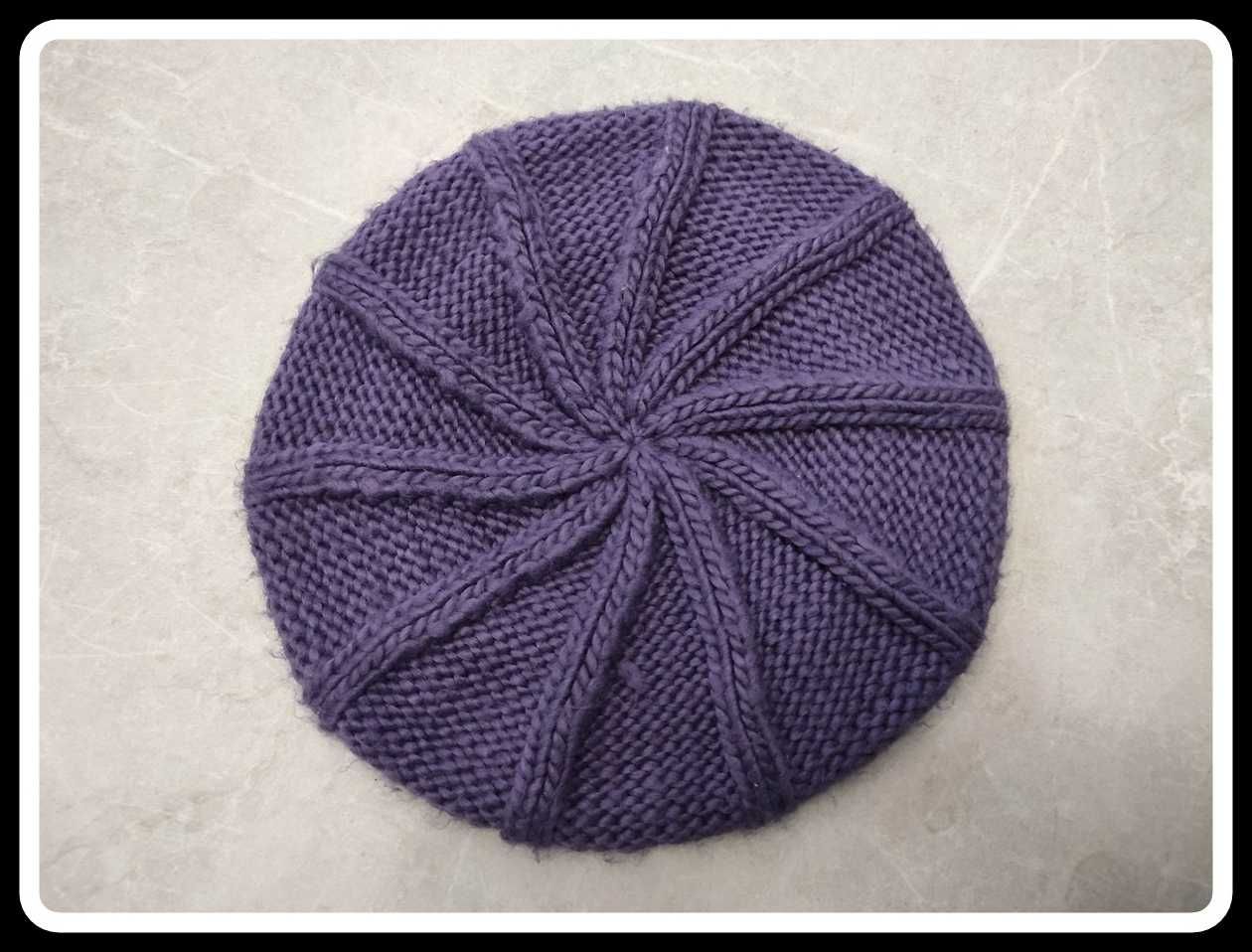 BERET kolor wrzosowy - fioletowy