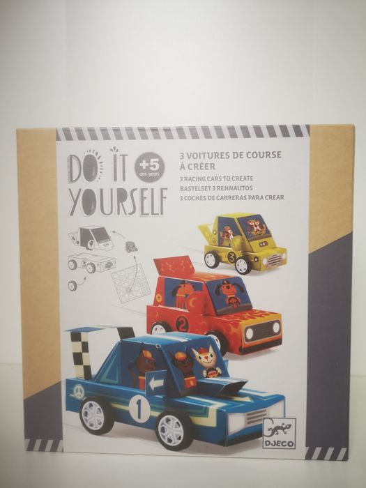 Djeco - Zestaw Artystyczny Zrób to Sam - Wyścigi Samochodowe