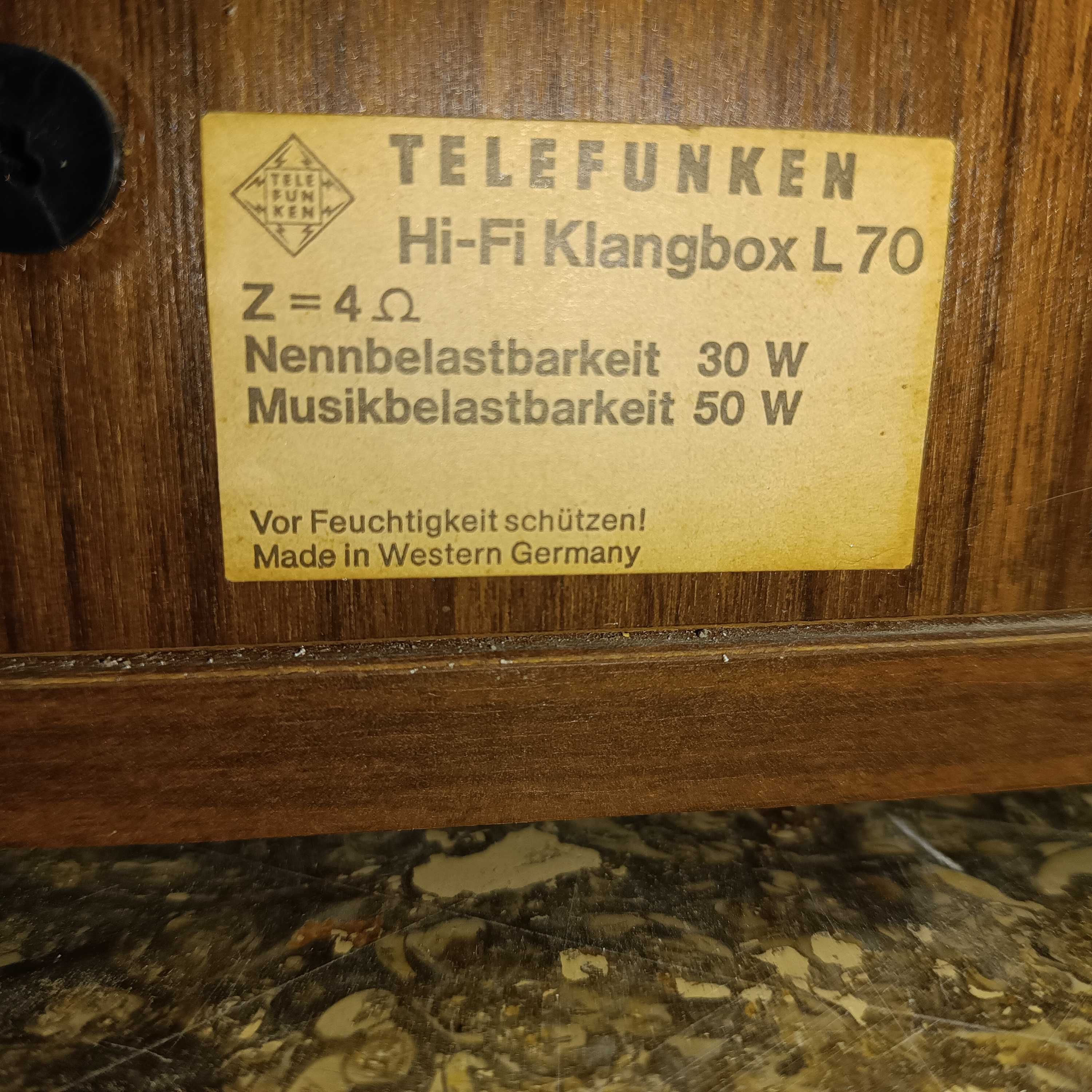 Kolumny Telefunken Klangbox HiFi L70
