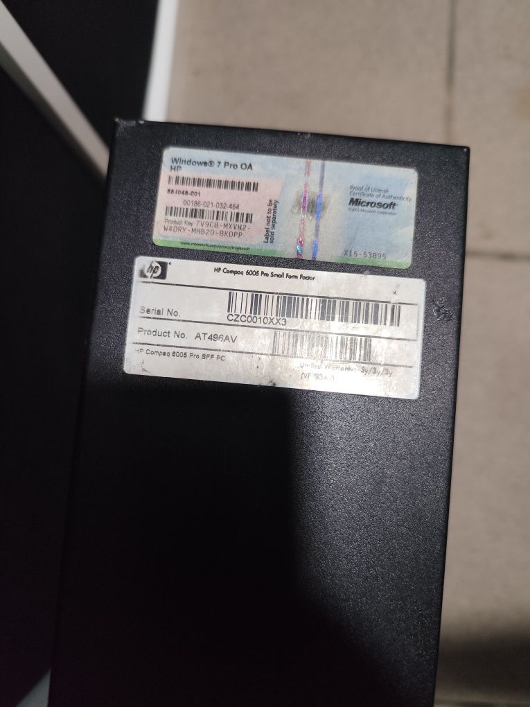 Cpu - Computador Hp Compaq 6005 Pro AT496AV