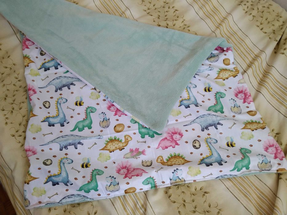 Kocyk dla niemowlaka bawełna z polarem