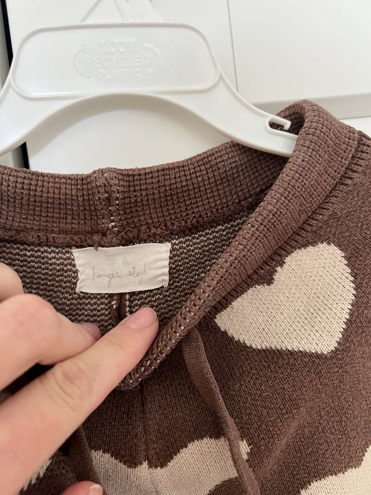 Konges Slojd zestaw komplet sweter spodnie serca serduszka 3Y 98