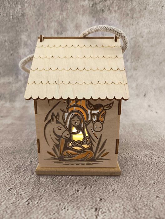 Lampion adwentowy świąteczny domek duży