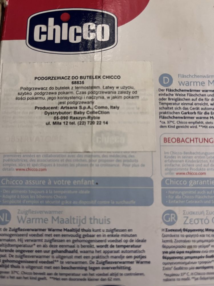 Podgrzewacz do butelek chicco 68836