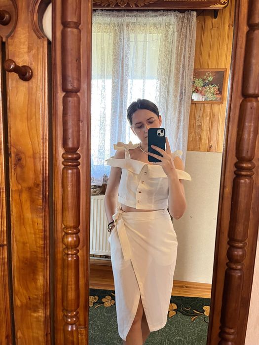 Літній костюм, юбка на запах та топ