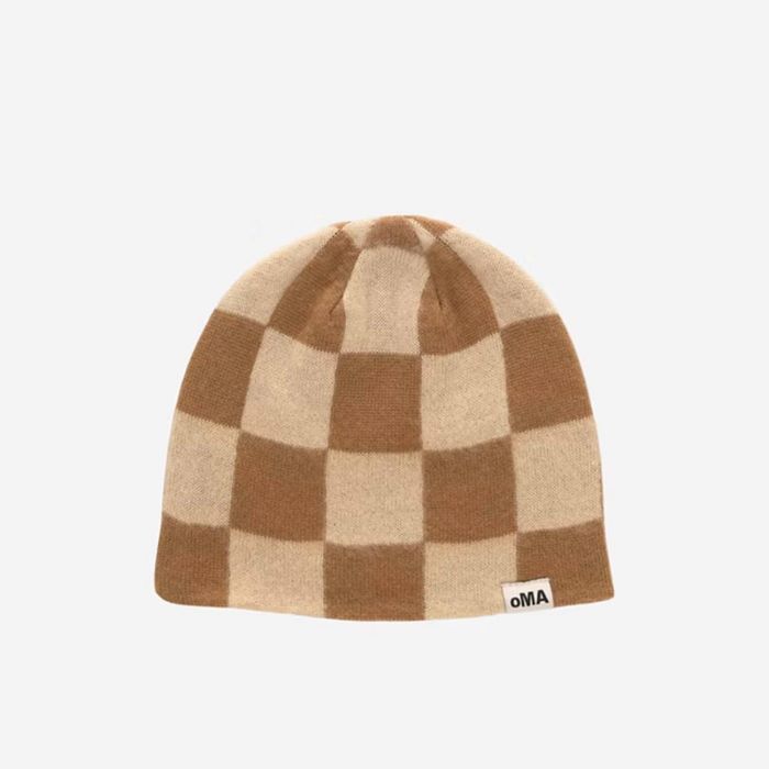 Шапка oMA studios checkered monhair skully
