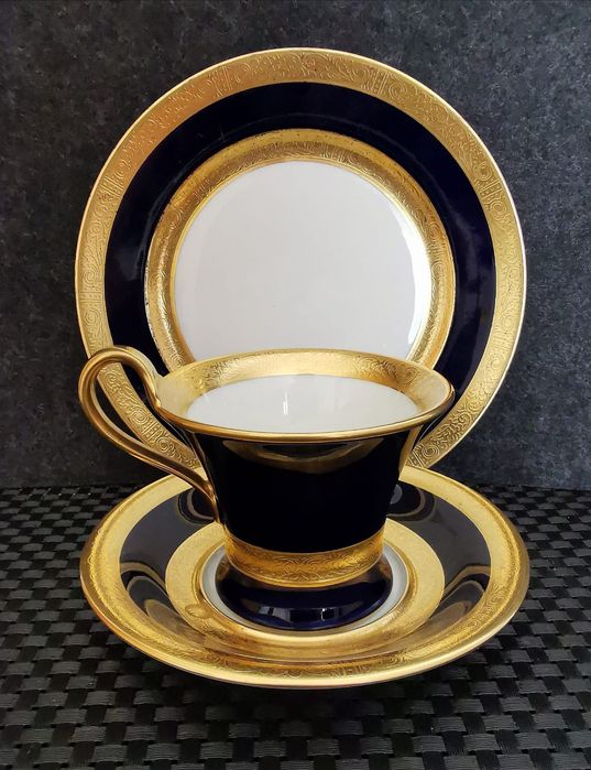 Porcelana ROSENTHAL TRIO BRABANT złocone 24 K Rarytas Kolekcjonerska