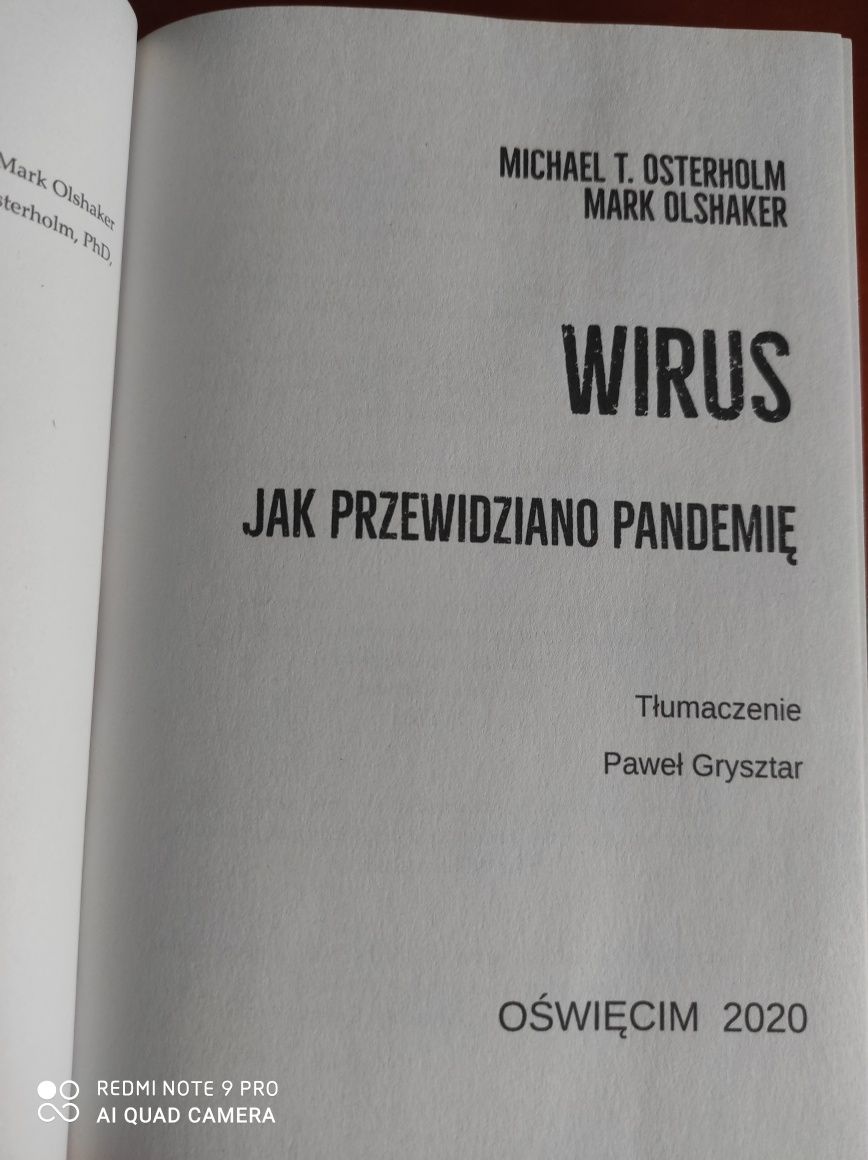 Książka WIRUS jak przewidziano pandemie