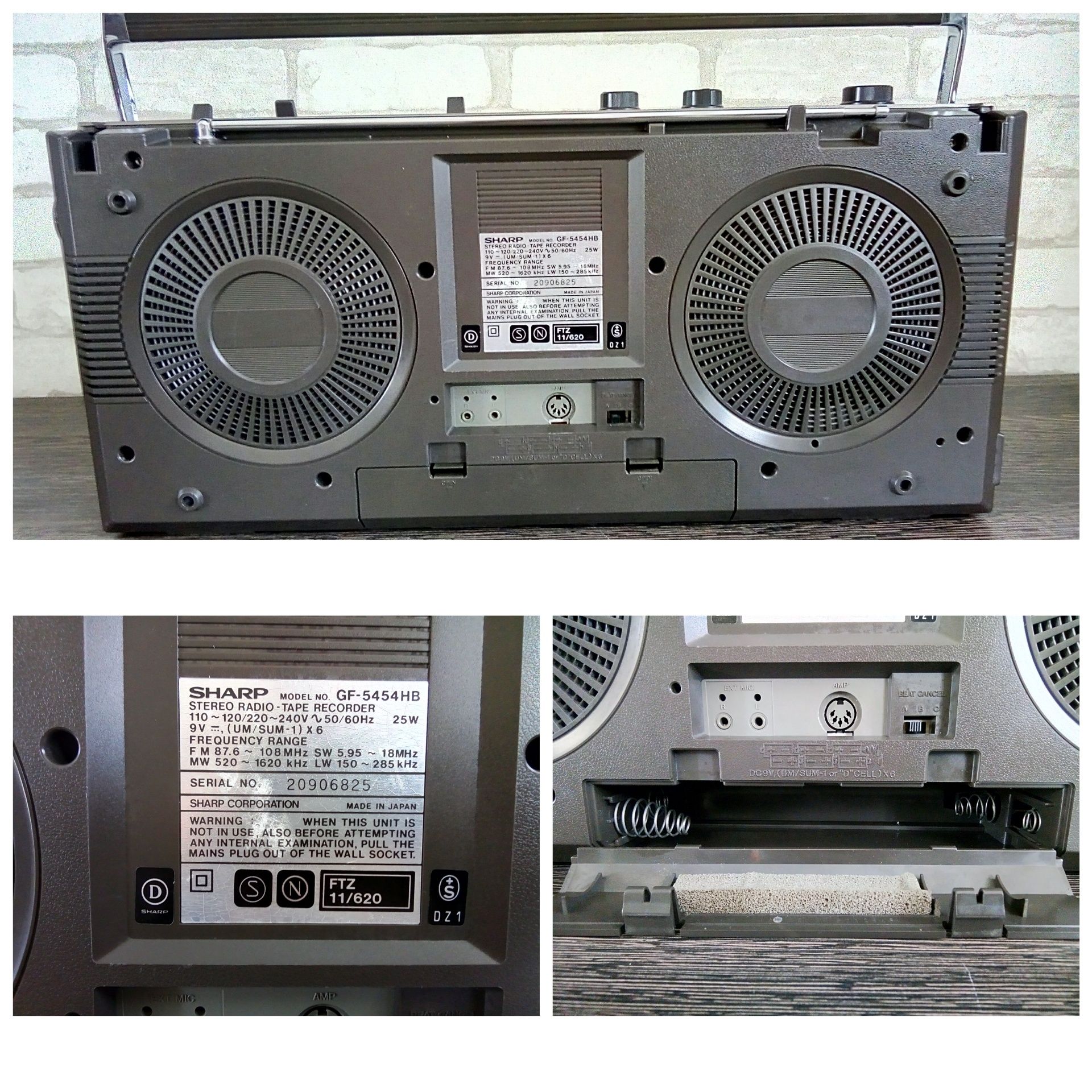 SHARP GF-5454 HB Stereo Radio Tape Recorder 1983