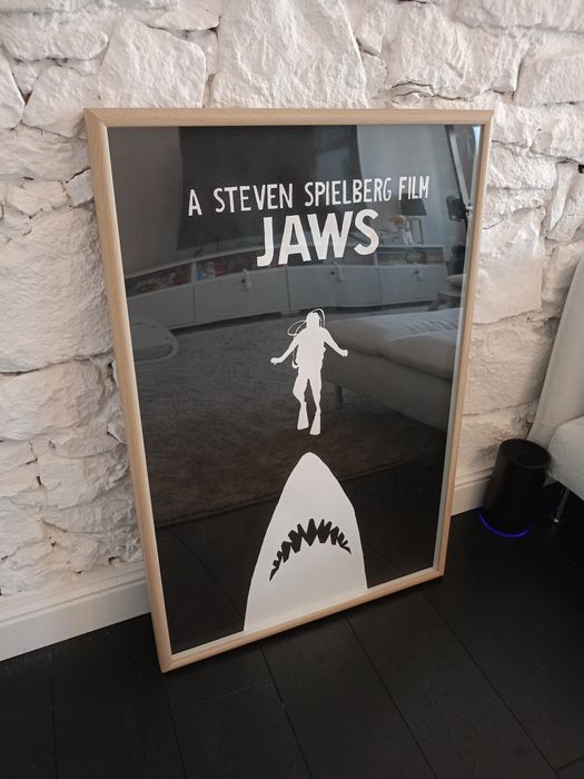 Plakat filmowy Szczęki / Jaws malowany rama mossebo Ikea 63x93cm duży