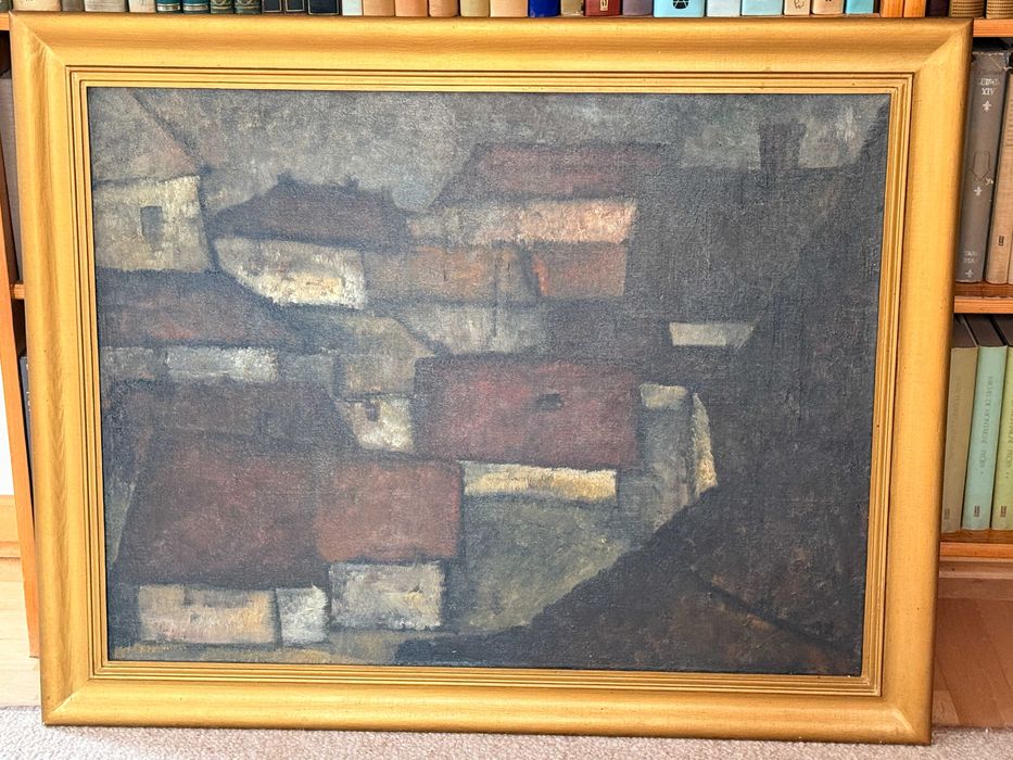 Jan Biżek - pejzaż, olej na płótnie78cm X 60 cm z sygnaturą