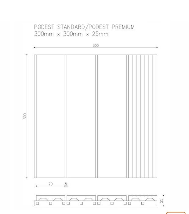 Podest Tarasowy Kompozytowy Brąz 30x30x2,5cm  taras Liderwood