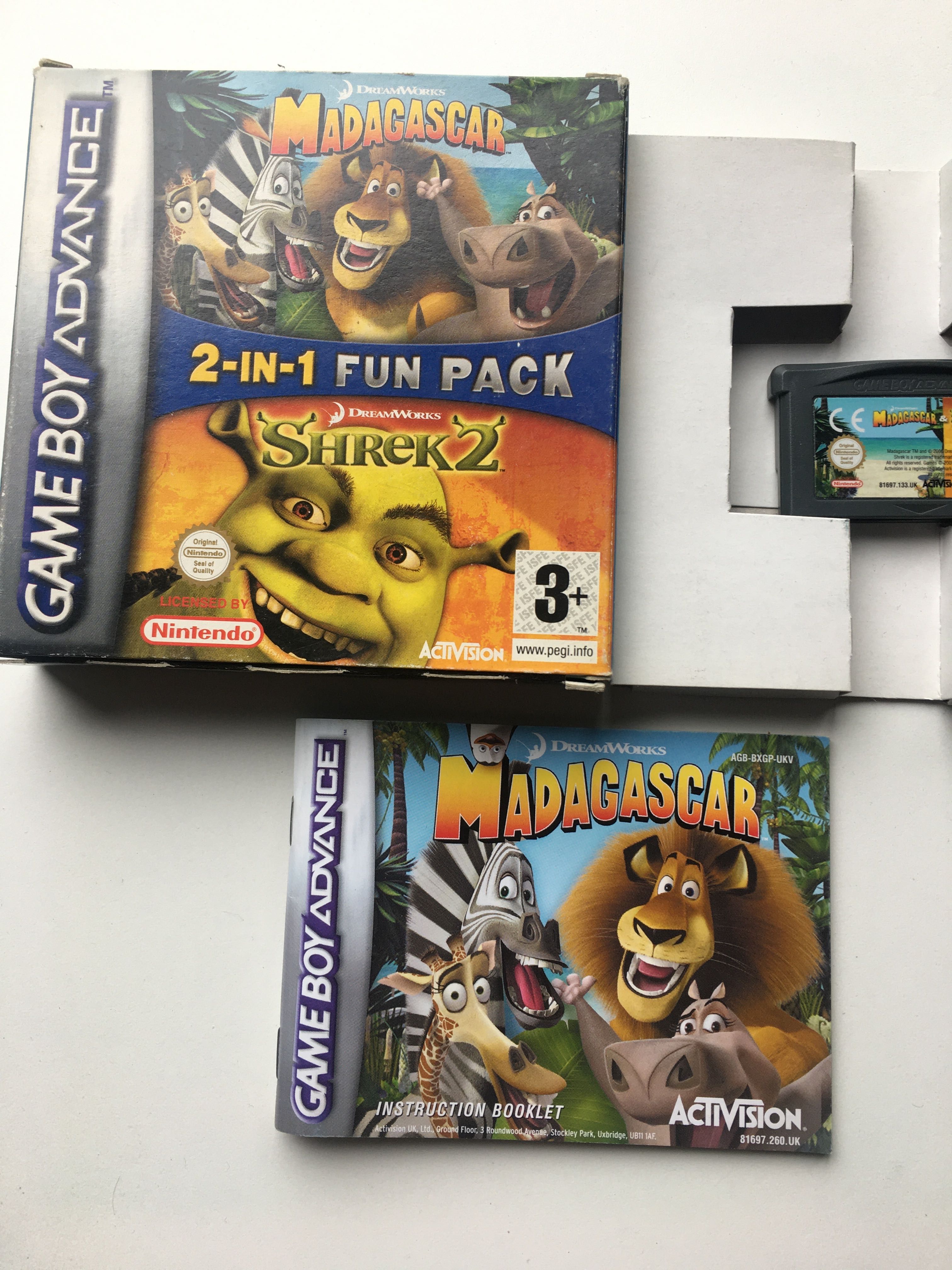 Gra Shrek 2 I Madagaskar GBA Gameboy Nintendo