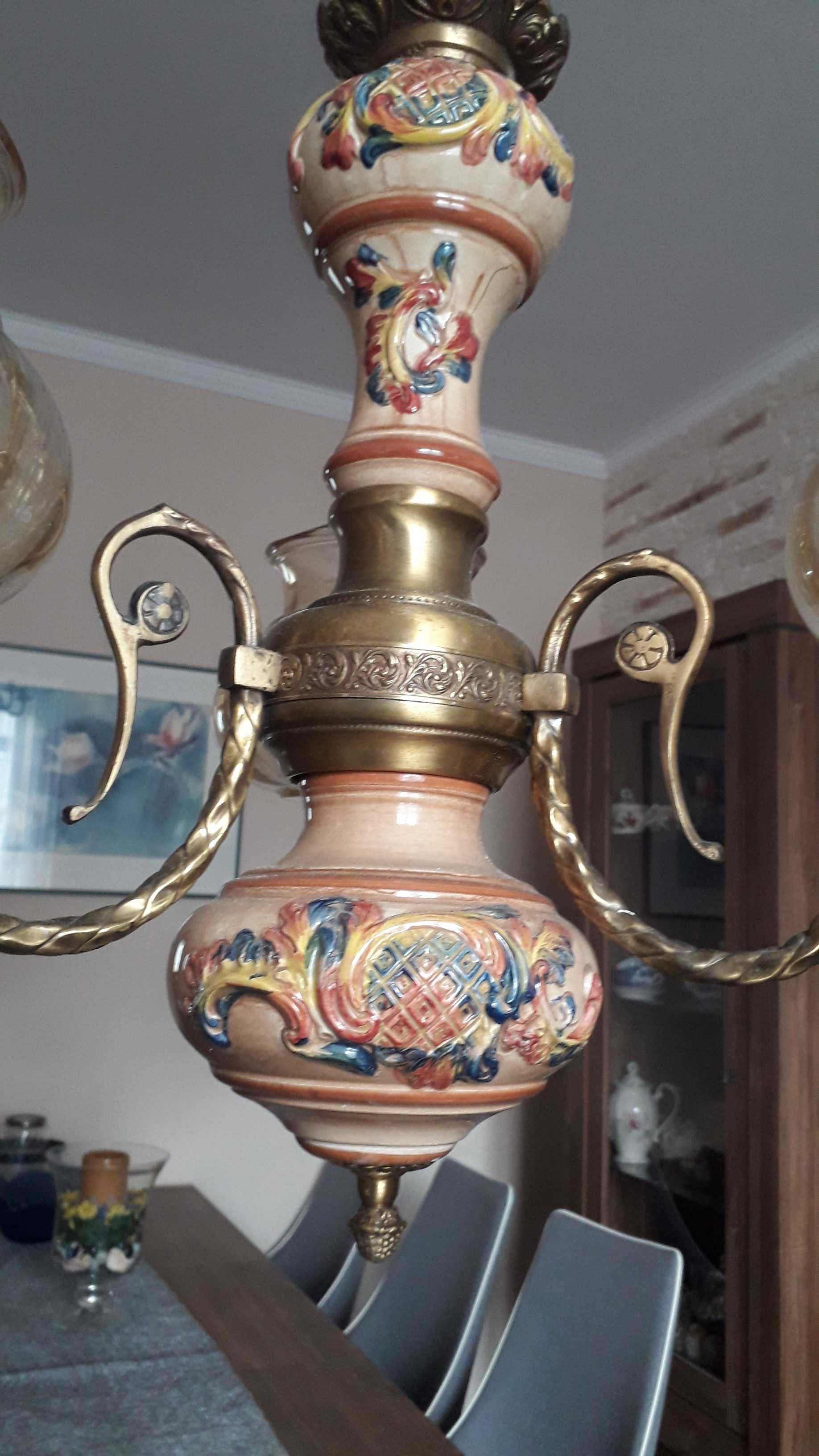 Żyrandol porcelanowy stara