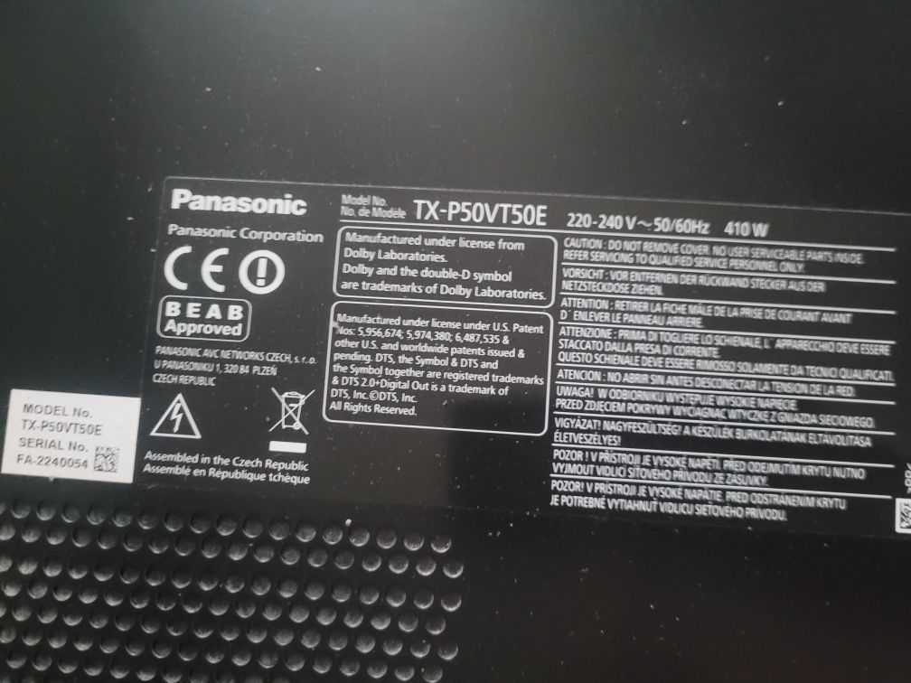 Telewizor plazmowy Panasonic TX-P50VT50E