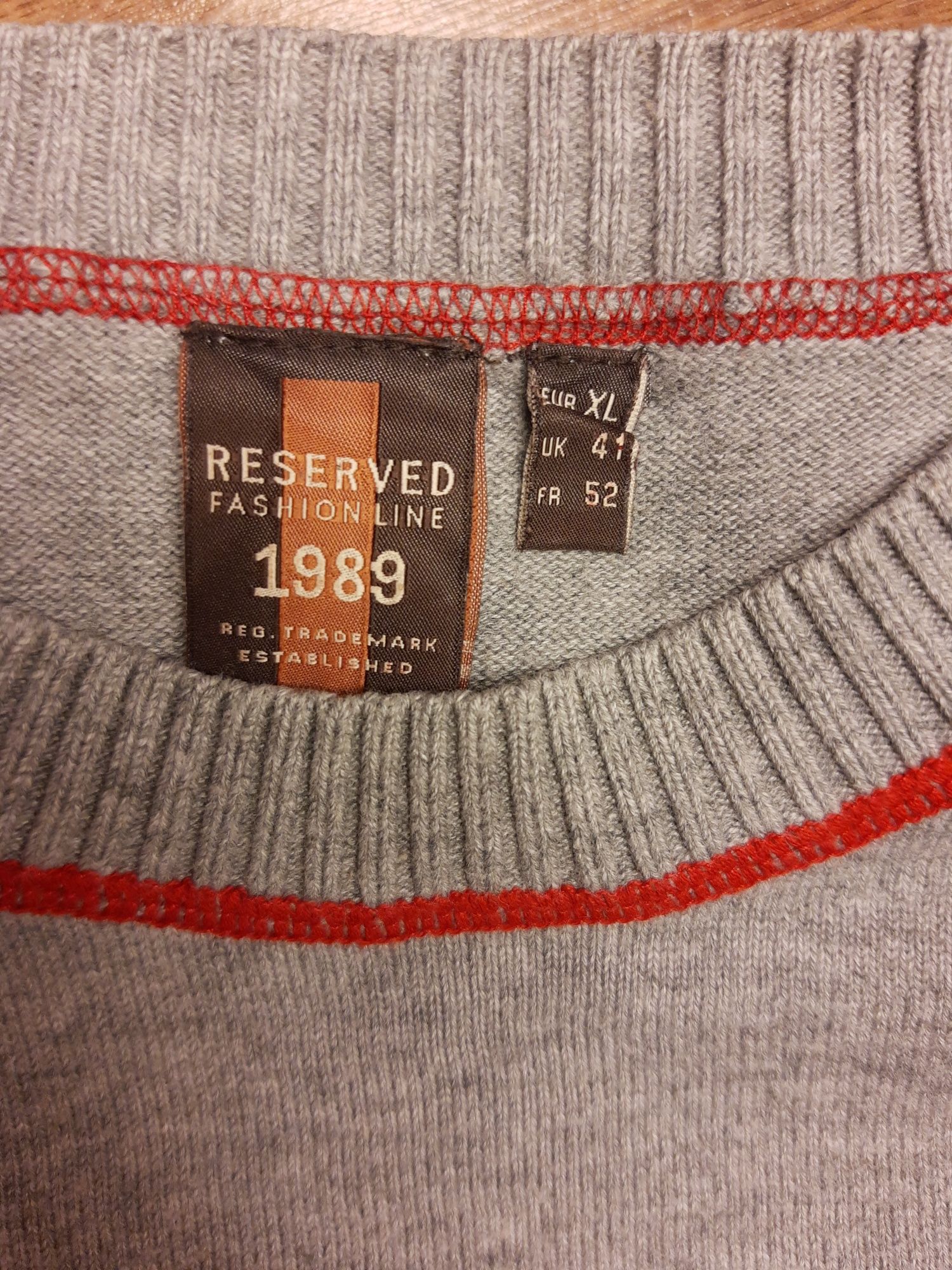 RESERVED XL lekki sweter męski w szarym kolorze, okrągły kołnierzyk