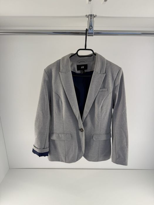 Marynarka H&M szara marynarka melanż casual rozm.40