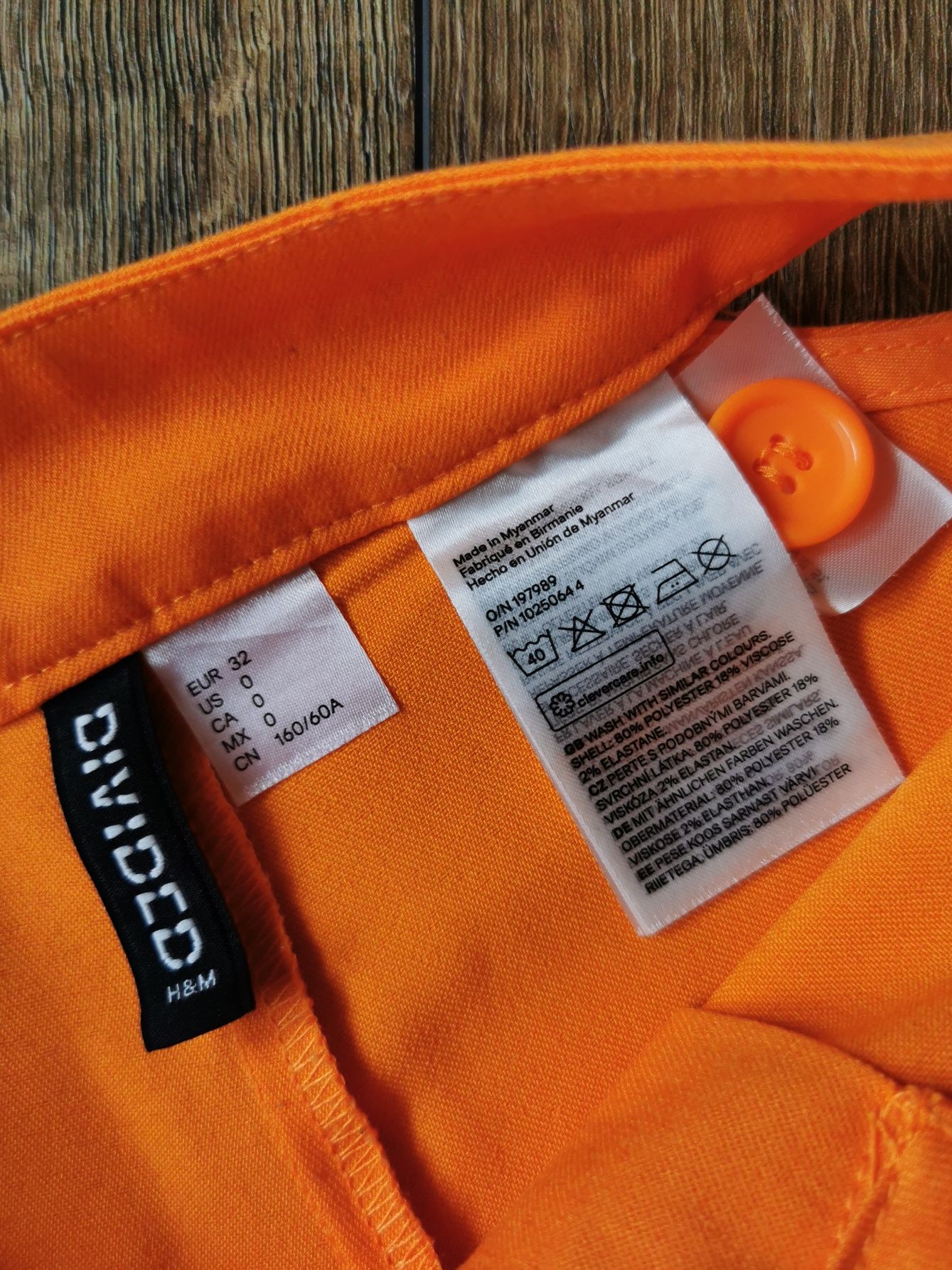 Spodnie H&M pomarańczowe