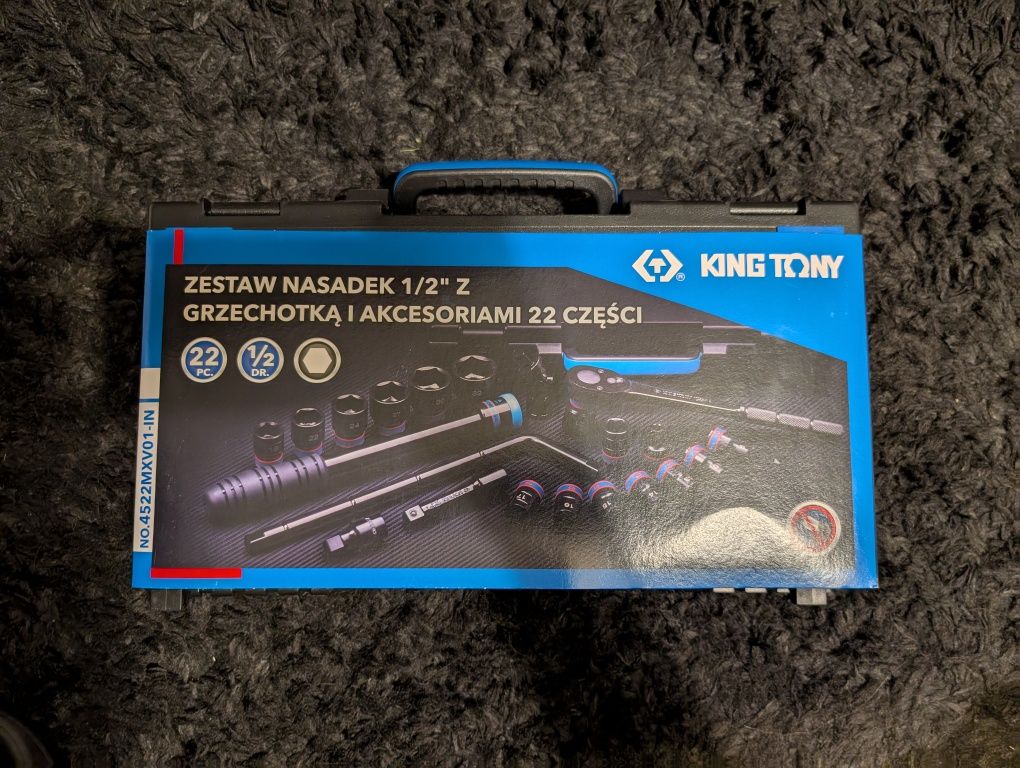 King Tony zestaw nasadek z grzechotką