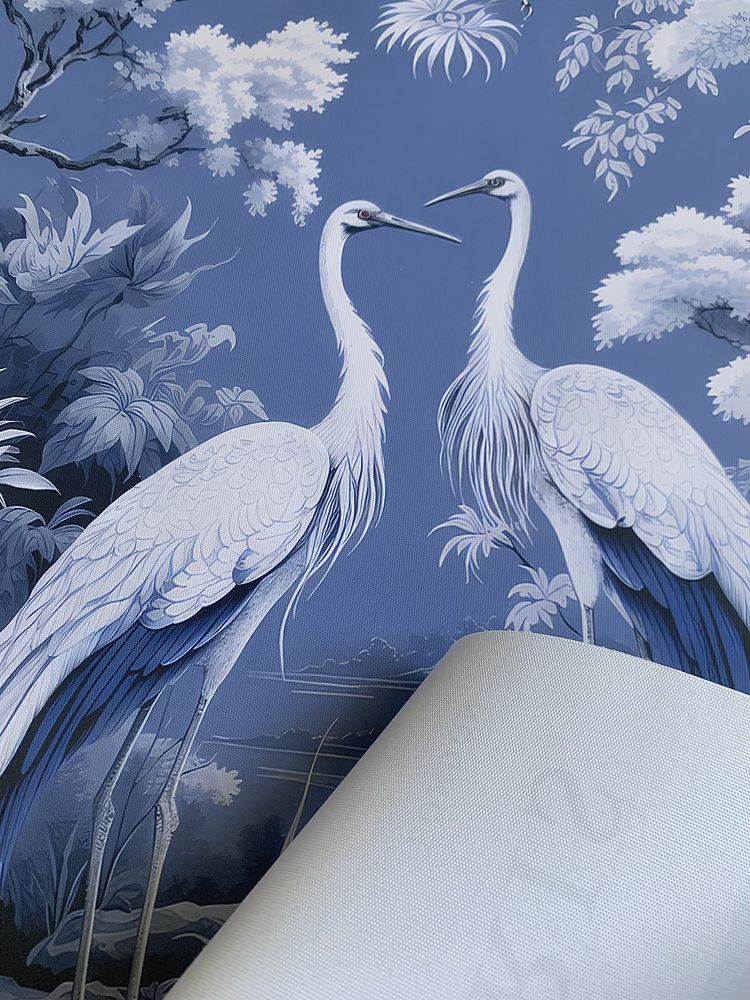 Gobelin na płótnie/Obrazek/William Morris/Cranes Blue