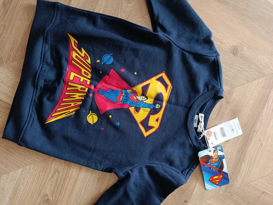 Granatowa bluza chłopięca Superman 128 Nowa Sinsay