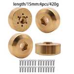 4 mosiężne dociążenia 420g do aluminiowych felg beadlock rc hex 12mm
