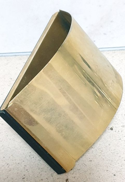 Antigo Mata Borrão em latão e vidro preto