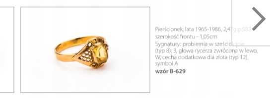 Złoty pierścionek Warmet ,klasyczna,,kratka ".