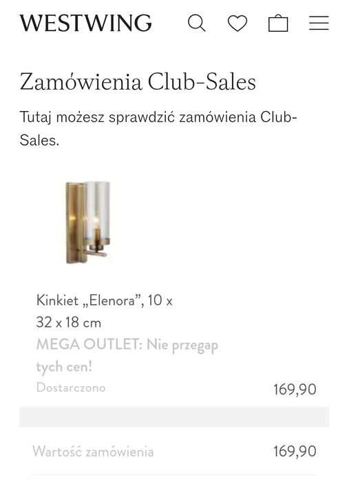 Kinkiet ścienny stare złoto