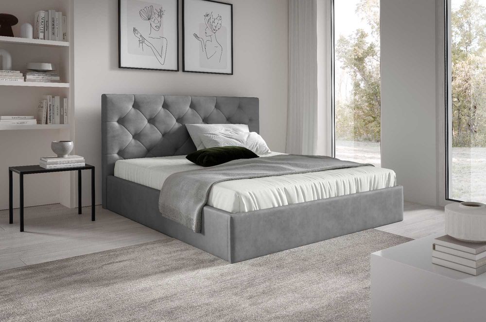 Łóżko tapicerowane JULA z pojemnikiem 90/120/140/160/180/200x200