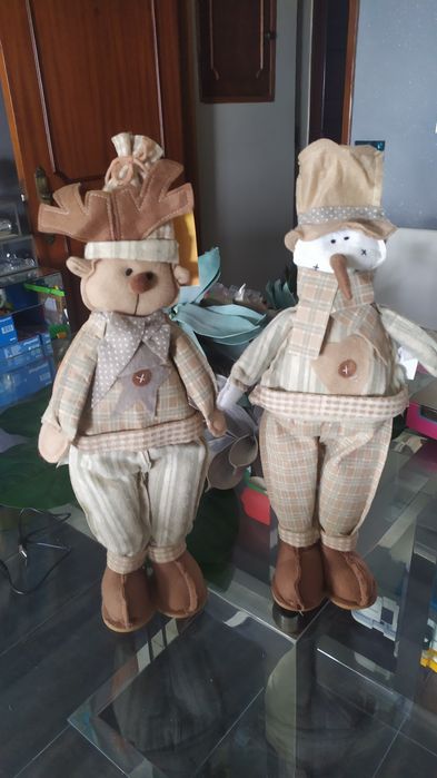 2 bonecos altos novos decoração de natal ou inverno