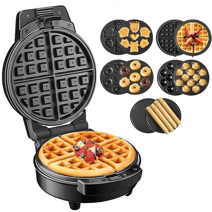 Электрическая вафельница для бельгийских вафель 5в1 600Вт Мультимейкер