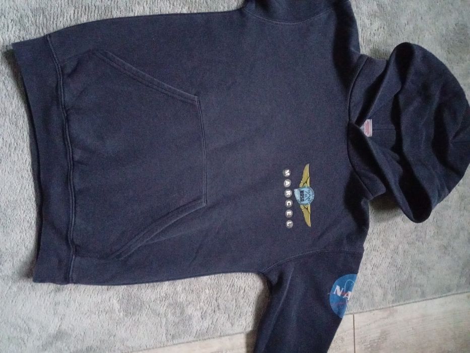 Granatowa bluza z kapturem motyw kosmosu Nasa  r. 128