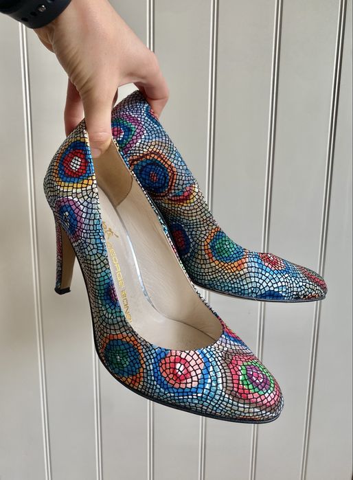 Czółenka szpilki obcasy 38 George Bonelli kolorowe