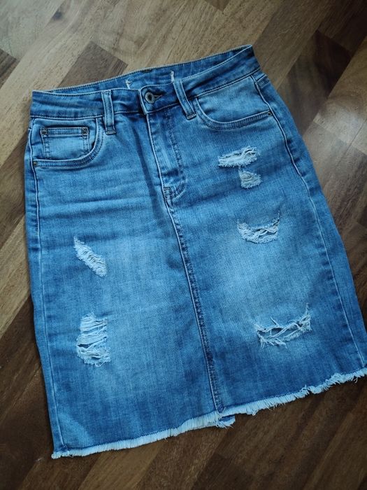 Spódnica jeansowa midi