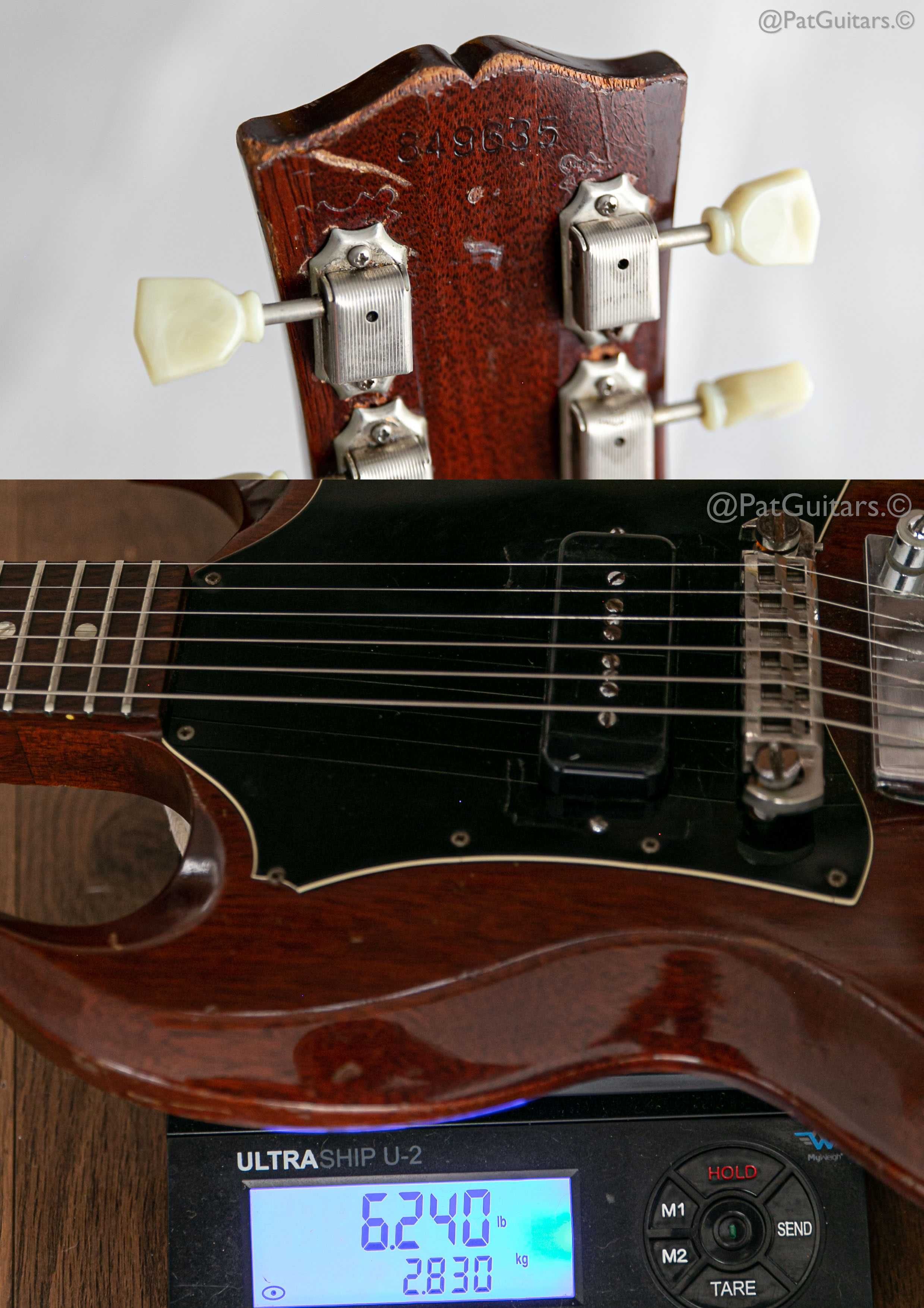 1969 Gibson SG Junior with Vibrola and a Large Guard in Cherry