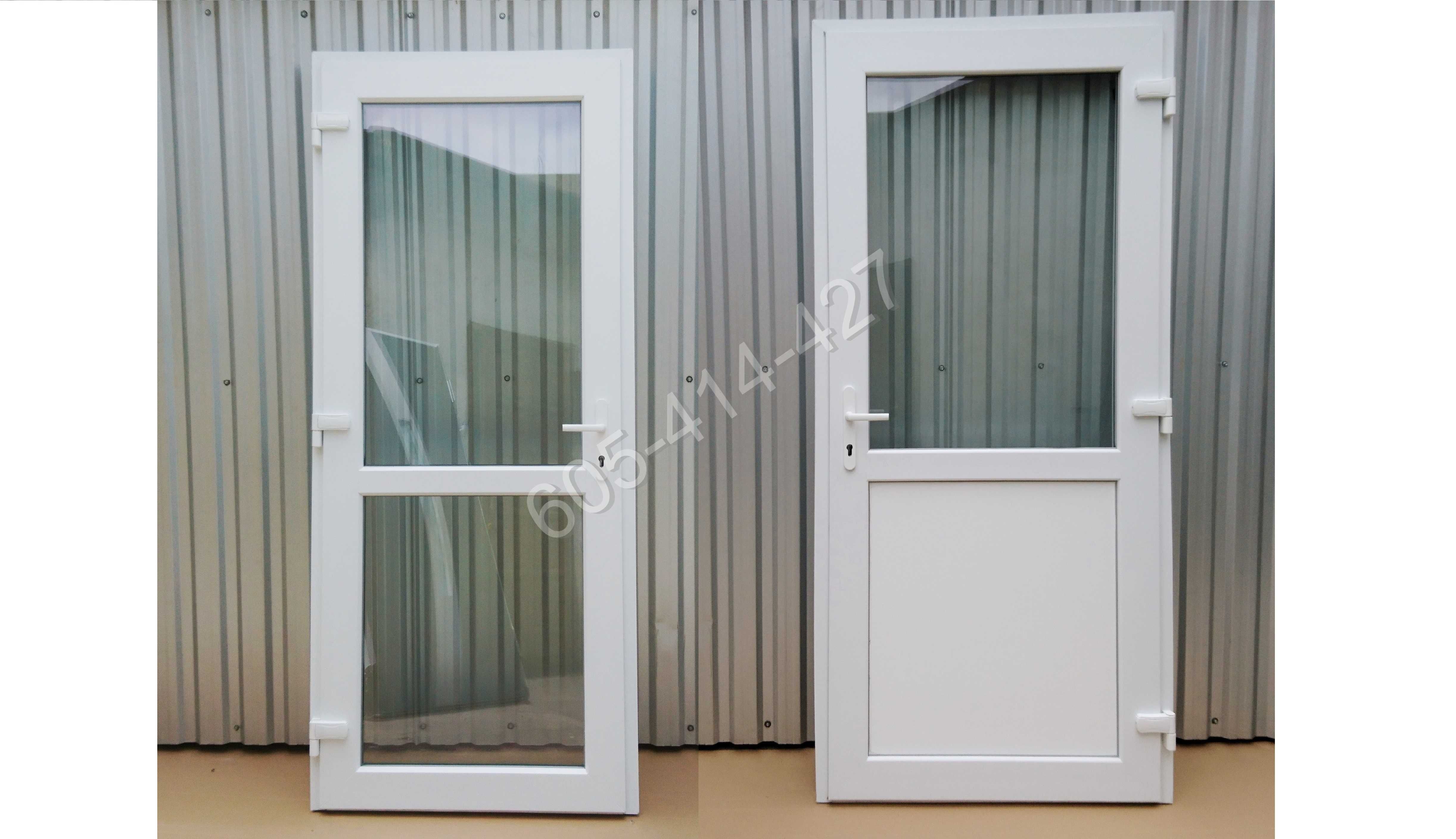 Drzwi PCV 80x200 zewnętrzne białe sklepowe tarasowe balkonowe OD RĘKI