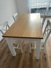 Stół z drewna, naturalny dąb