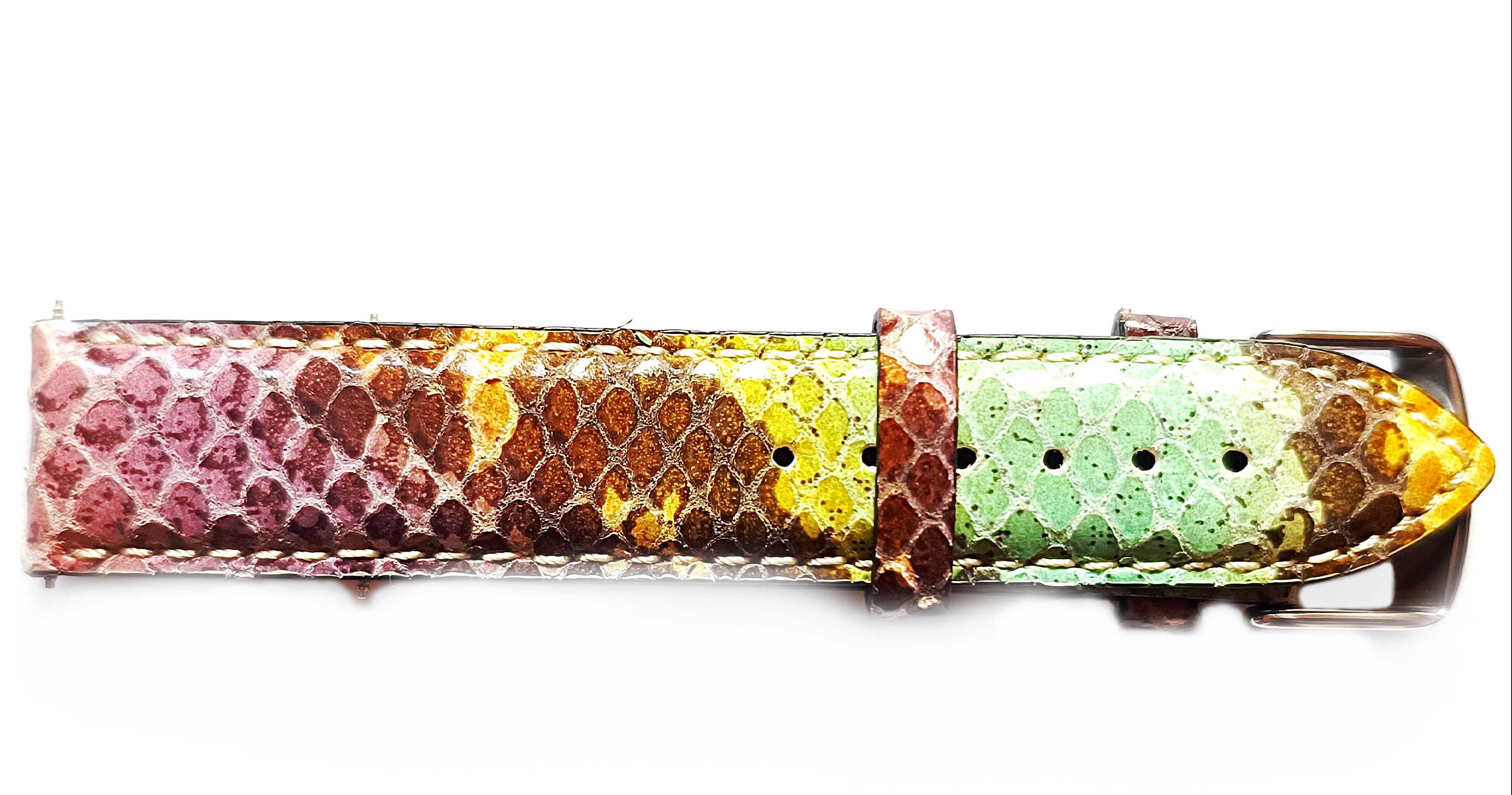 Skórzany pasek do zegarka 20mm kameleon wielokolorowy skóra wąż inny