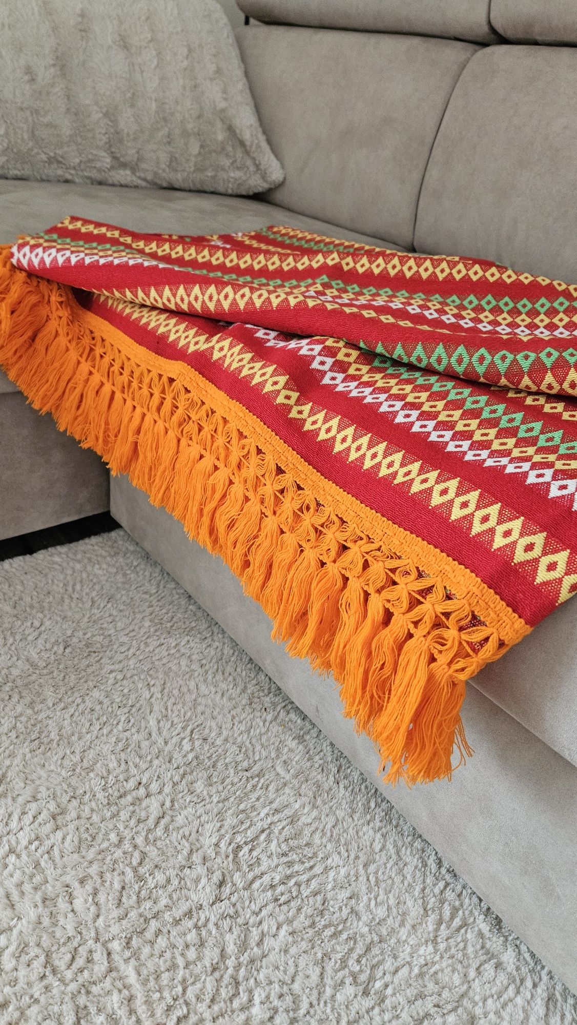 Koc narzuta kapa 160x240 z frędzlami narzuta boho vintage