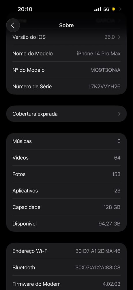 Iphone 14 pro max 128gb branco