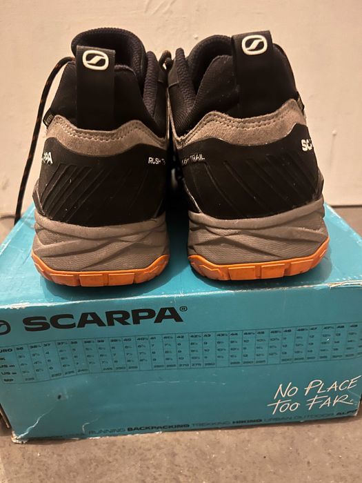 Prawie nowe męskie trekkingi Scarpa Rush Trail GTX 44 na gwarancji