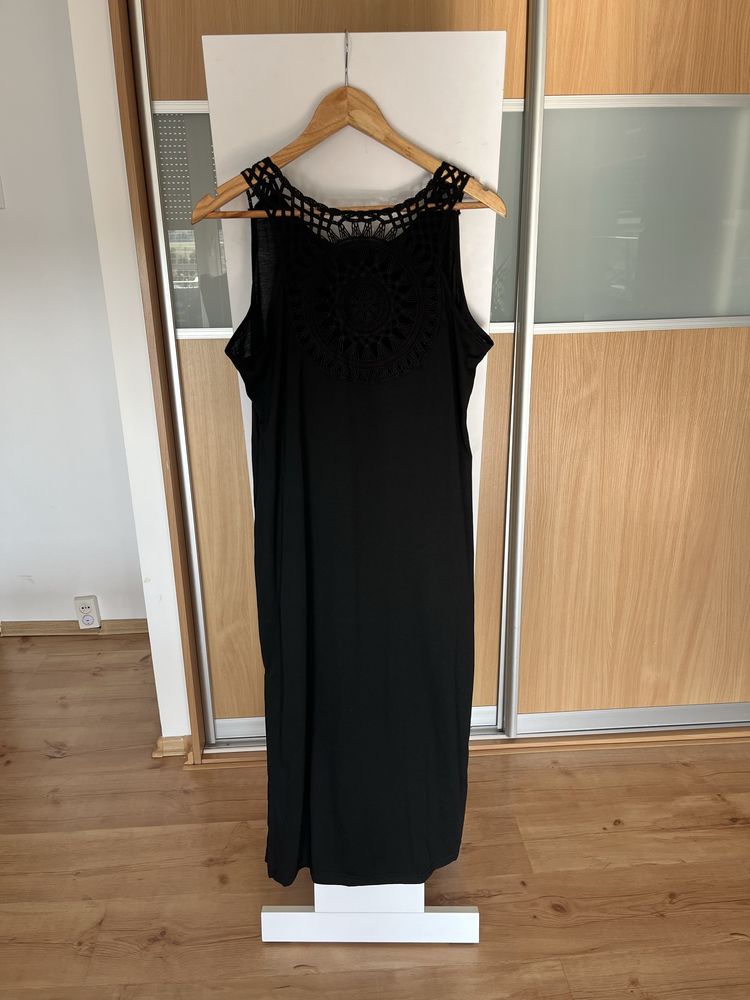Sukienka maxi L zdobione plecy haft nowa
