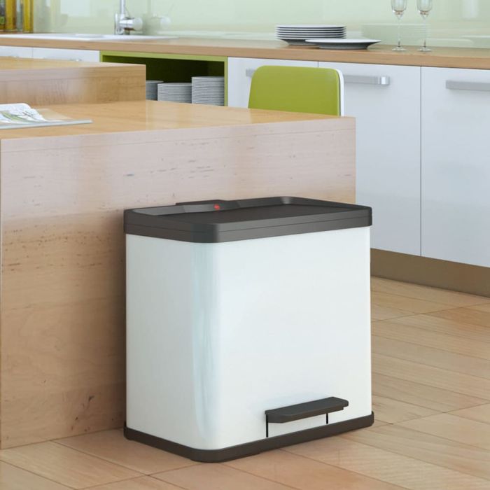 Hailo Kosz Na Śmieci Oko Duo Plus, Rozmiar L, 17 L+9 L, Biały
