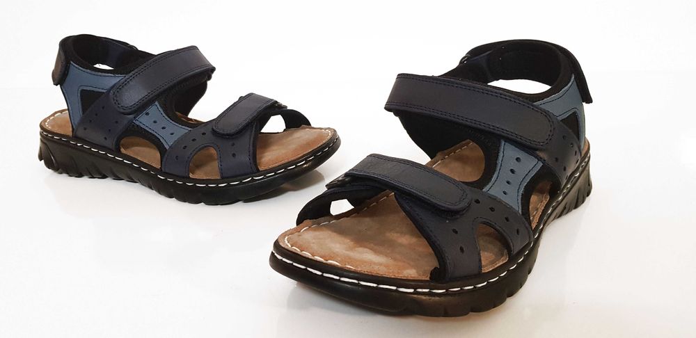 Sandały męskie Artiker skóra granatowe na rzepy komfort 41,42,43,44,45