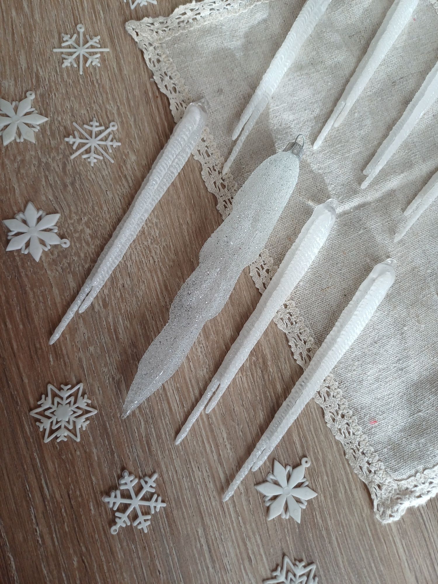 Sople sopelki zawieszki na choinkę ozdoby choinkowe plastikowe vintage